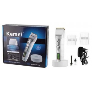 Kemei KM-848 Επαναφορτιζόμενη Κουρευτική Μηχανή Λευκή 