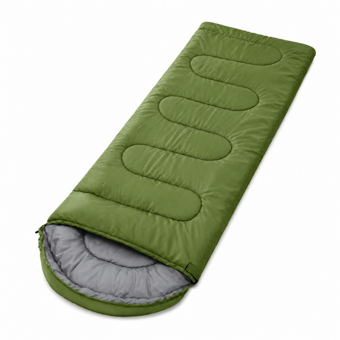 Υπνόσακος Camping Πράσινο 180x75cm με Κουκούλα και Σάκο Μεταφοράς