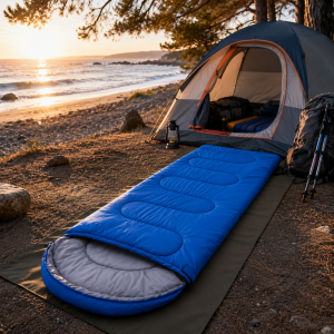 Υπνόσακος Camping Sleeping Bag με Κουκούλα 180x75cm Μπλε 