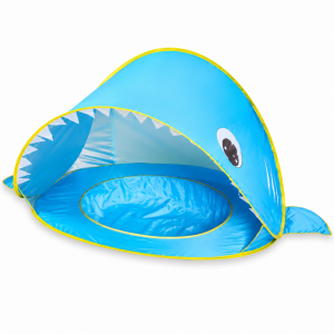 Πτυσσόμενη Παιδική Σκηνή Παραλίας Shark 120x83x70cm Γαλάζια με UV Προστασία