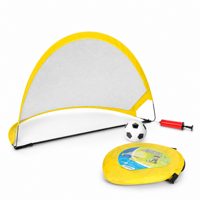 Παιδικό τέρμα ποδοσφαίρου pop up 60x40x60cm με θήκη μεταφοράς κίτρινο