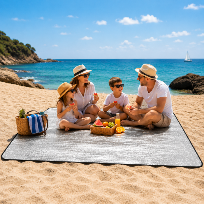 Ψάθα παραλίας camping αδιάβροχη αλουμινίου 200x200cm