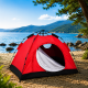 Κόκκινη σκηνή camping αυτόματου ανοίγματος 3-4 ατόμων 200x200x145cm