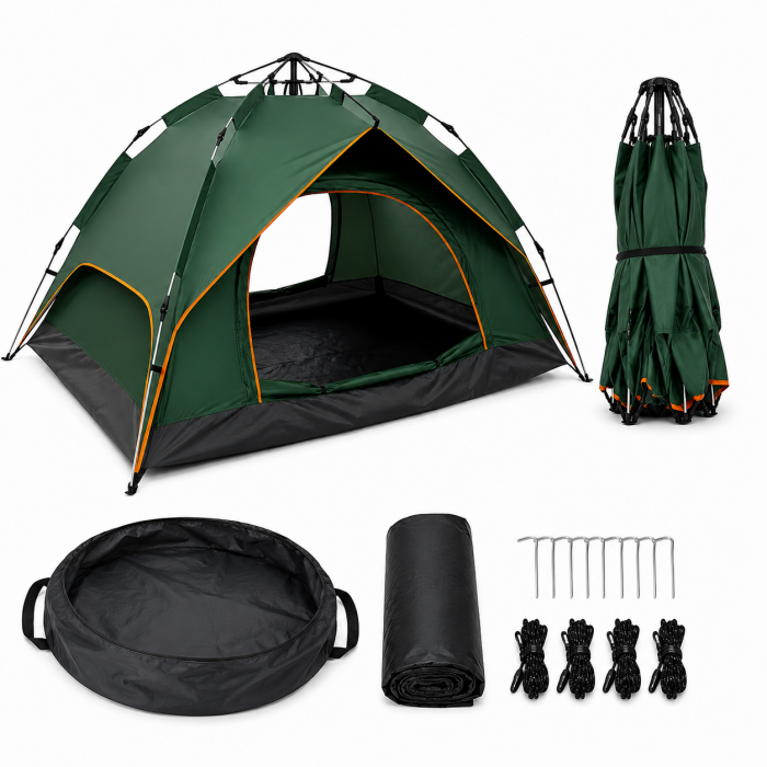 Σκηνή camping αυτόματου ανοίγματος 3-4 ατόμων 200x200x145cm αδιάβροχη