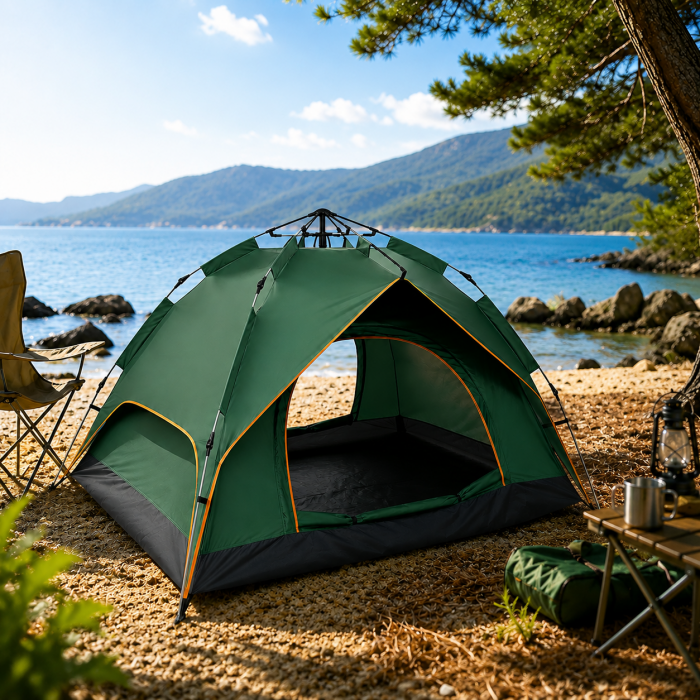 Σκηνή camping αυτόματου ανοίγματος 3-4 ατόμων 200x200x145cm αδιάβροχη
