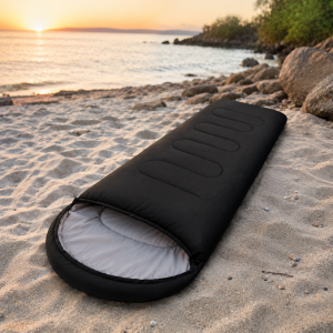 Υπνόσακος Camping με Κουκούλα 1300g 210x75cm Μαύρος – Sleeping Bag 3 Εποχών