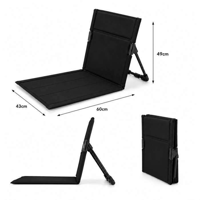 Αναδιπλούμενη καρέκλα παραλίας Μαύρο 60x43x49cm με τσάντα μεταφοράς