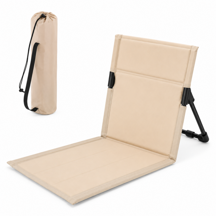 Αναδιπλούμενη καρέκλα παραλίας μπεζ 60x43x49cm με τσάντα μεταφοράς