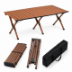 Πτυσσόμενο τραπέζι camping μεταλλικό καφέ 120x60x45cm με τσάντα μεταφοράς
