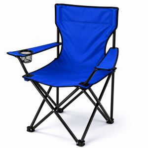 Καρέκλα Παραλίας Camping Πτυσσόμενη Μπλε 80x50x80cm με Θήκη Ποτηριού & Τσάντα Μεταφοράς