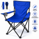 Καρέκλα Παραλίας Camping Πτυσσόμενη Μπλε 80x50x80cm με Θήκη Ποτηριού