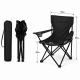 Καρέκλα Παραλίας Camping Πτυσσόμενη Μαύρο 80x50x80cm με Θήκη Ποτηριού