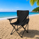 Καρέκλα Παραλίας Camping Πτυσσόμενη Μαύρο 80x50x80cm με Θήκη Ποτηριού