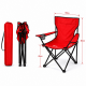 Καρέκλα Παραλίας Camping Πτυσσόμενη Κόκκινο 80x50x80cm με Θήκη Ποτηριού