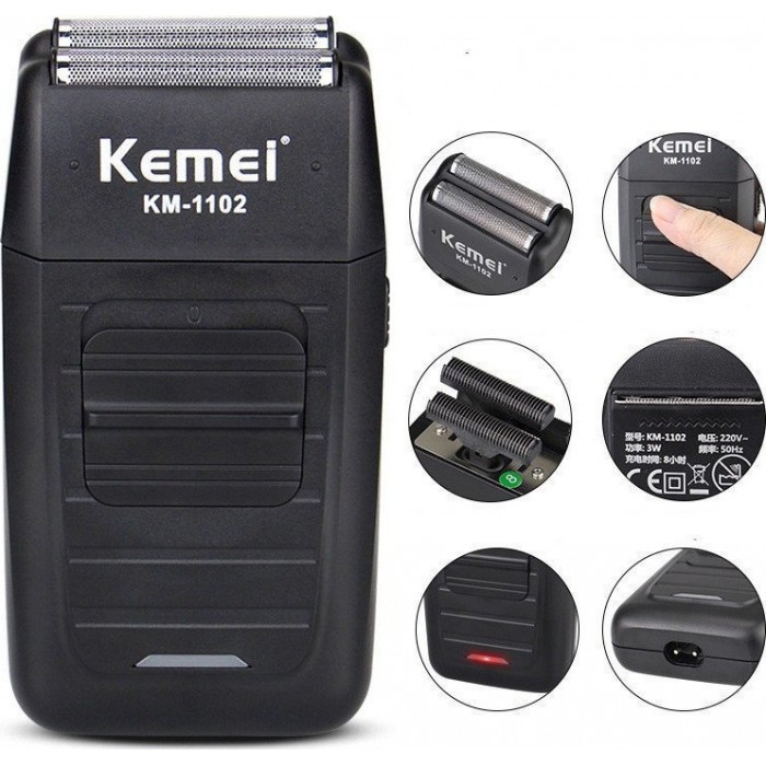 Kemei KM-1102 Ξυριστική Μηχανή Προσώπου Επαναφορτιζόμενη