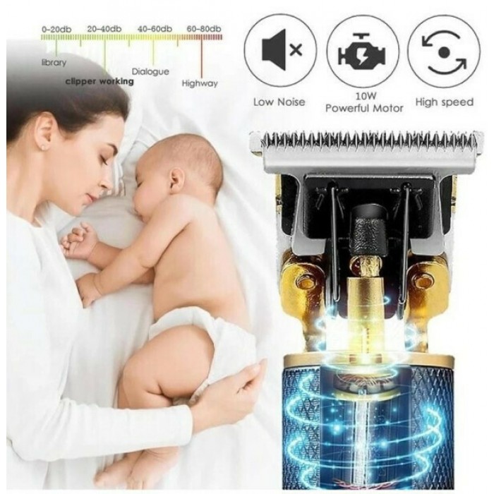 Kemei ΚΜ-700H Επαναφορτιζόμενη Κουρευτική Μηχανή Ασημί