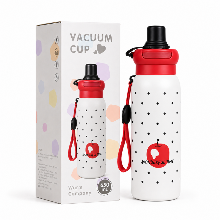 Παιδικό μπουκάλι θερμός ανοξείδωτο 650ml Wonderful Time με καπάκι 2 τρόπων πόσης