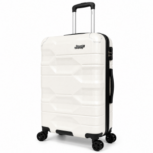 Σετ Βαλίτσες Ταξιδίου JeeF Premium 3 Τεμαχίων 20/24/28" ABS με Κλειδαριά Συνδυασμού & 4 Ρόδες 360° Λευκό