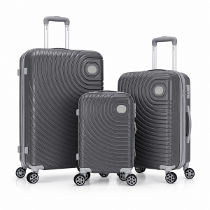 Σετ Βαλίτσες Ταξιδίου Premium 3 Τεμαχίων ABS 20”-24”-28” με 4 Ρόδες 360° & Κλειδαριά Ασφαλείας Γκρι