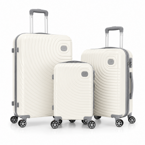 Σετ Βαλίτσες Ταξιδίου Premium 3 Τεμαχίων ABS 20”-24”-28” με 4 Ρόδες 360° & Κλειδαριά Ασφαλείας Λευκό