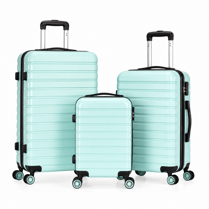Σετ βαλίτσες ταξιδίου 3 τεμαχίων Mint Green ABS 20 24 28 ιντσών