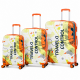 Σετ βαλίτσες ταξιδίου 3 τεμαχίων Travel Control PC Hard Shell 20 24 28 πορτοκαλί