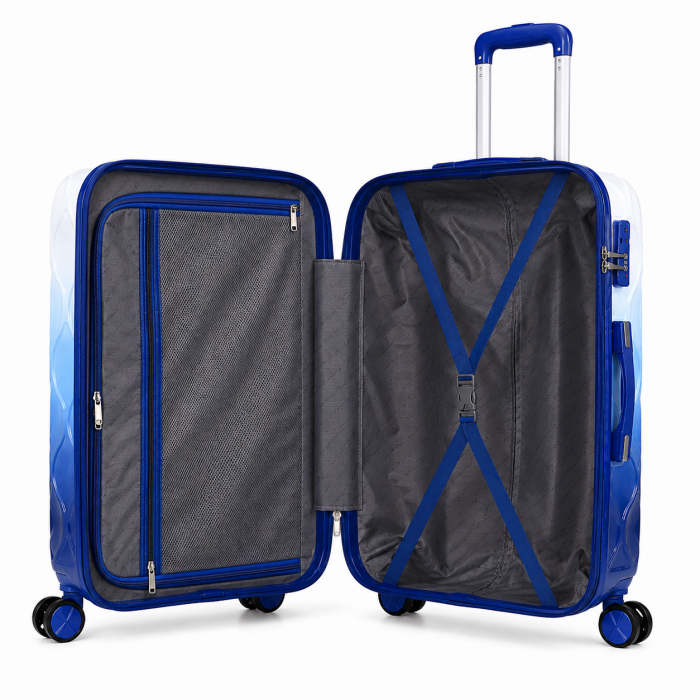 Σετ βαλίτσες ταξιδιού premium 3 τεμαχίων wave collection blue gradient 20 24 28