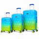 Σετ βαλίτσες ταξιδιού premium 3 τεμαχίων wave collection Green gradient 20 24 28
