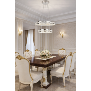 Κρεμαστός Πολυέλαιος με Κρύσταλλα Ασημί LED 120x50cm B71-F Universo