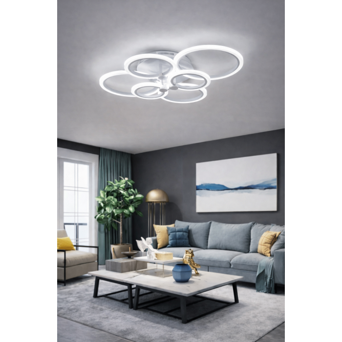 Πλαφονιέρα οροφής LED Universo C08-F 51W 2550lm 6500K μοντέρνα rings