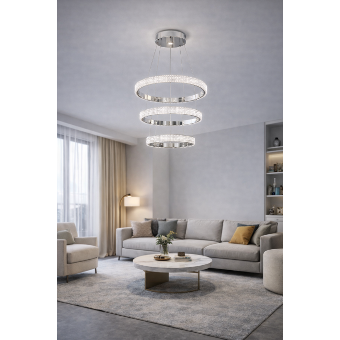 Κρεμαστό φωτιστικό LED Universo LP-26BN λευκό 62W 8400lm 4000K 3 rings