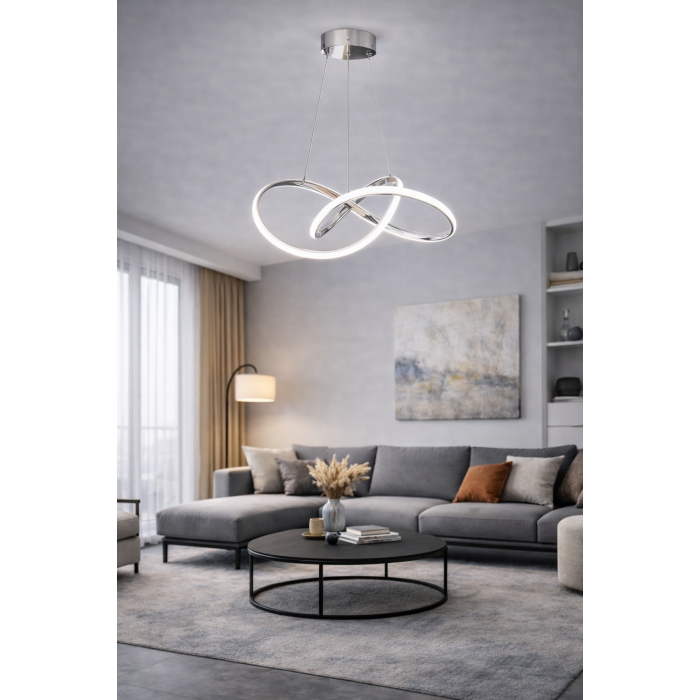Κρεμαστό φωτιστικό LED Universo A50-F ασημί 60W 4800lm 6500K loop 360°