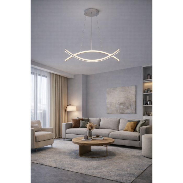 Κρεμαστό φωτιστικό LED Universo LP-27BN λευκό μαύρο 42W 3360lm μοντέρνο