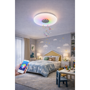Φωτιστικό Οροφής Εσωτερικού Χώρου 62W RGB 500×500mm με Τηλεχειριστήριο και Ηχείο C09-RGB