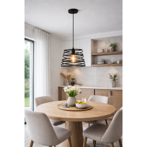 Φωτιστικό Οροφής Μεταλλικό E27 60W Μαύρο 32.5x143cm Universo