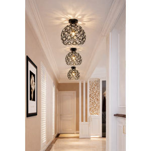Φωτιστικό Οροφής με κρυσταλάκια E27 60W 28x28cm ForHome 807398