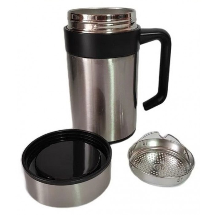 Θερμός Κούπα Ανοξείδωτη 400ml Silver Vacuum 8x12x16.5εκ.