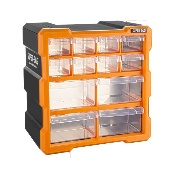 Asrin ASR-6007 Εργαλειοθήκη με θήκες πλαστική Small Monoblock 26.7x15.7x26.2εκ
