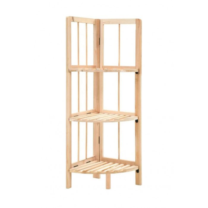 Ραφιέρα ξύλινη γωνιακή με 3 ράφια φυσικό 28x26x85εκ.