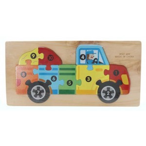 Ξύλινο Παιδικό Puzzle Σφηνώματα Αυτοκίνητο 10pcs για 3+ Ετών Spring