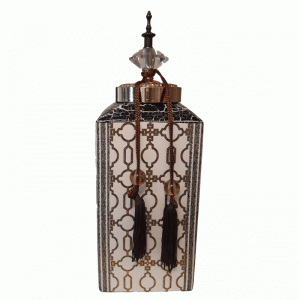 Διακοσμητικό Βάζο Κεραμικό Καφέ 14x14x36cm Inart 3-70-016-2003