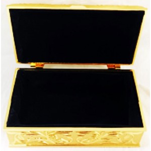 Μπιζουτιέρα Μεταλλική Επάργυρη Λακαριστή 13x8.2x5.5εκ. Golden Dream