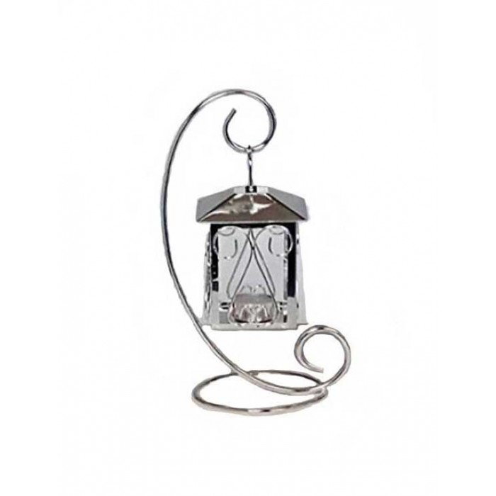 Κηροπηγιο επάργυρο Φανάρι για ρεσώ 15x12x28εκ. Silver Star