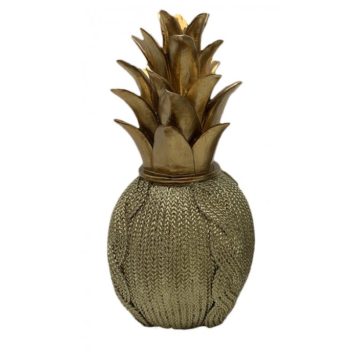 Διακοσμητικός Ανανάς Polyresin Light Green- Χρυσός 10x10x21εκ. 22253-21GREEN