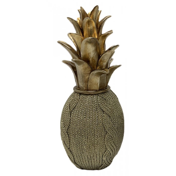 Διακοσμητικός Ανανάς Polyresin Light Green- Χρυσός 10x10x25εκ. 22253-25GREEN