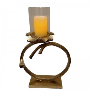 Κηροπήγιο Γυάλινο – Μεταλλικό Χρυσό 23x7x33cm Galifas 7923289