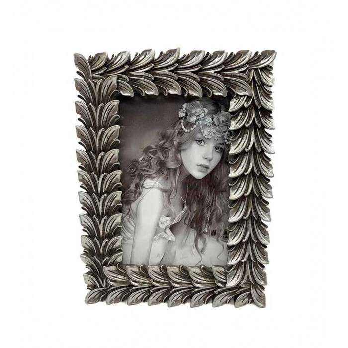 Κορνίζα πολυεστερική για φώτο 13×18εκ. σχέδιο Silver Flower 18x25εκ.