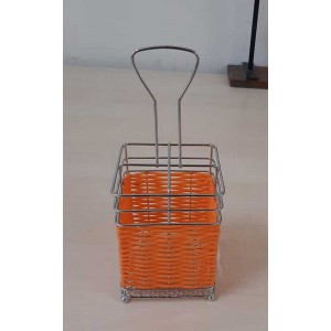 Βάση για κουτάλες ψάθινη Orange Dream 10x10x24εκ.