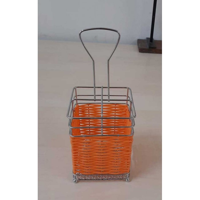 Βάση για κουτάλες ψάθινη Orange Dream 10x10x24εκ.