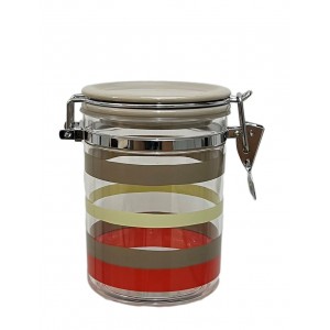 Δοχείο Ακρυλικό με καπάκι ασφαλείας 650ml σχέδιο Cyrcle 10x14x14εκ.